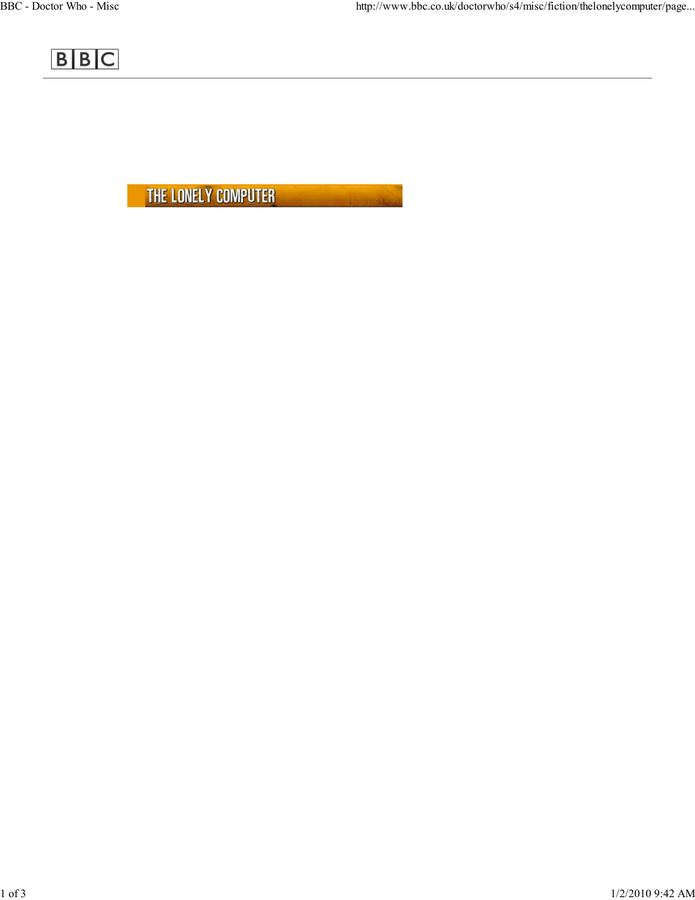 The Lonely Computer - part 2