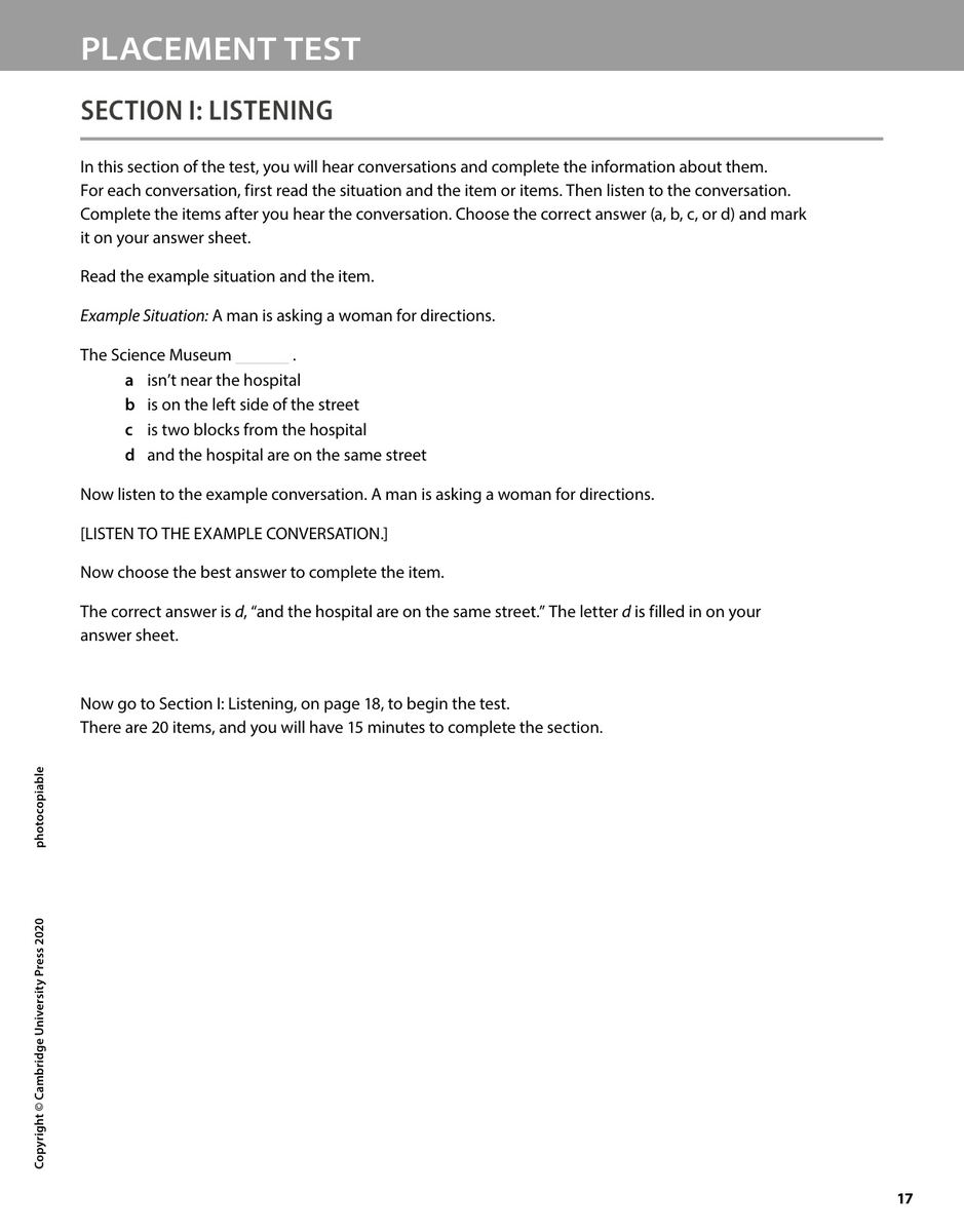 Evolve Placement Test - sample page 2