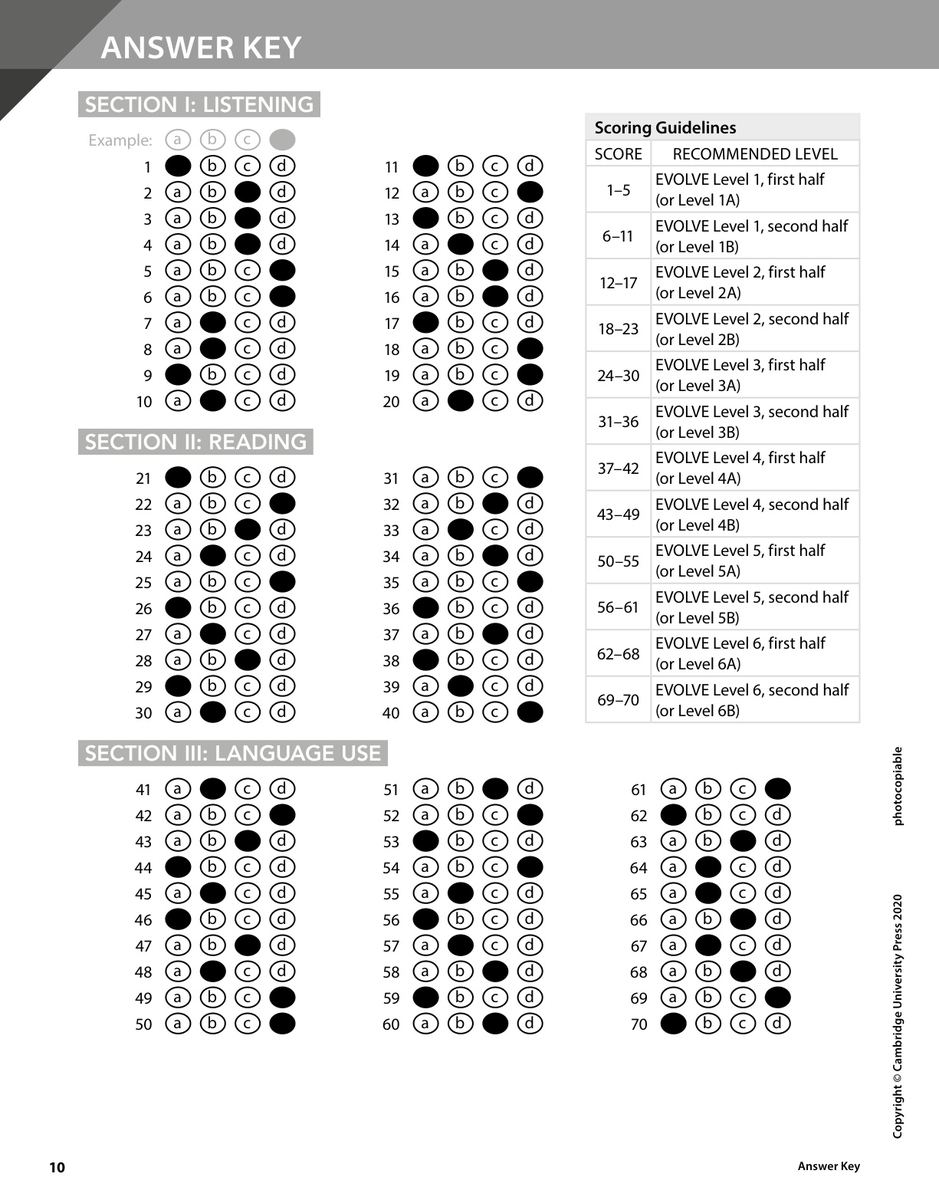 Evolve Placement Test - sample page 5